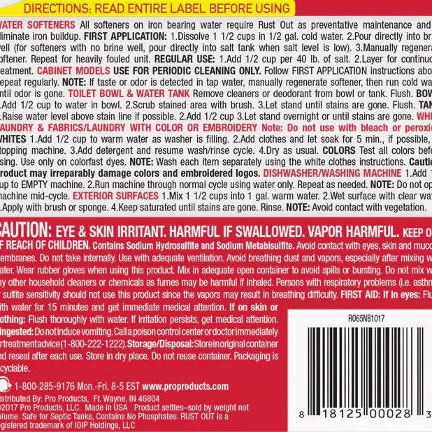 PRO Rust Out® Water Softener Cleaner - High Iron - Image 2